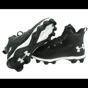 Under Armour Football Cleats Black White Size 15